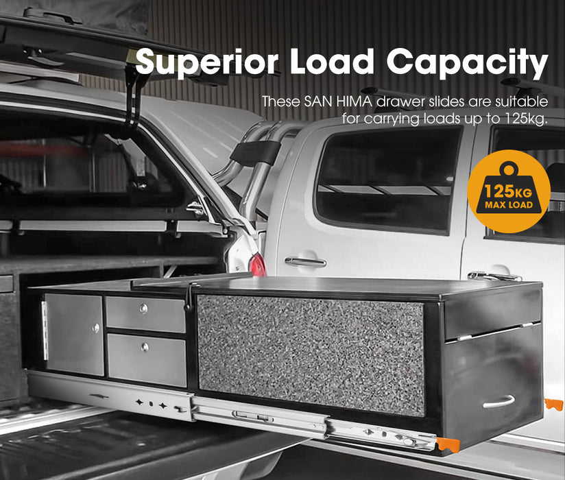 125Kg Locking Drawer Slides / Runners 610Mm 4Wd Trailer Fridge Draw