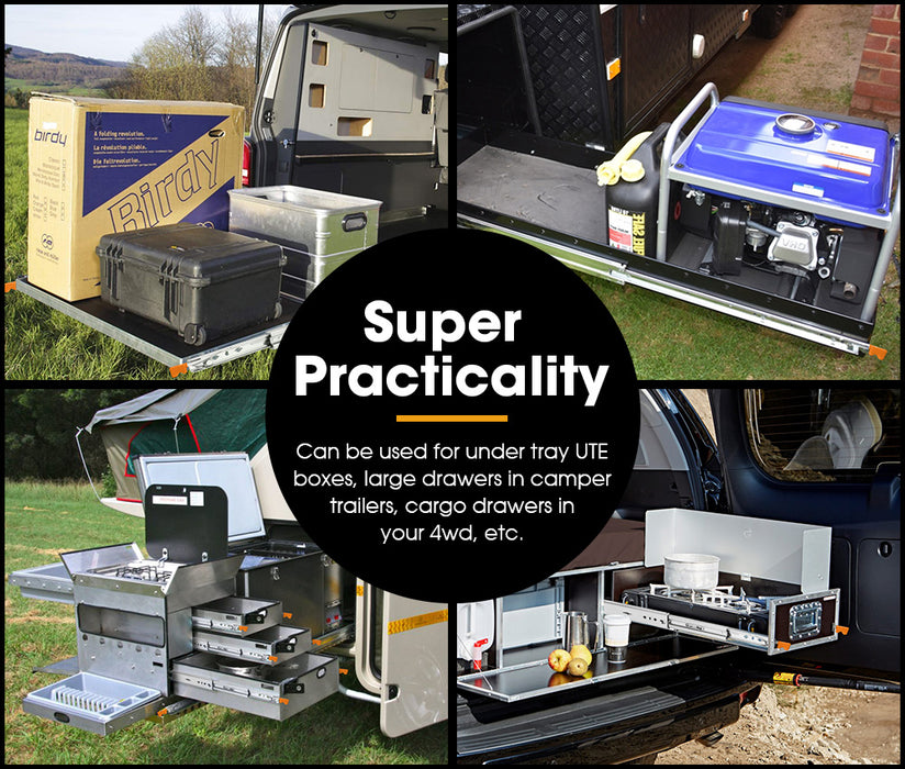 125Kg Locking Drawer Slides / Runners 610Mm 4Wd Trailer Fridge Draw