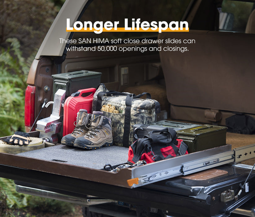 125Kg Locking Drawer Slides / Runners 711Mm 4Wd Trailer Fridge Draw