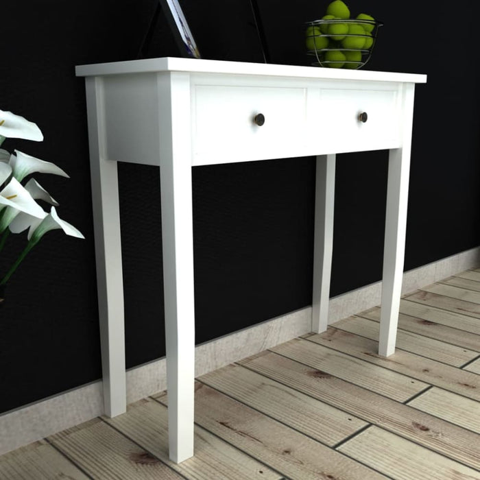 Dressing Console Table with Two Drawers White Xaooap