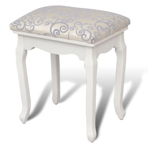 Dressing Stool Warm White Fabric Xabtol