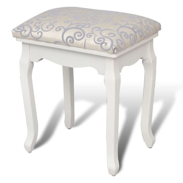 Dressing Stool Warm White Fabric Xabtol