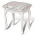 Dressing Stool Warm White Fabric Xabtol