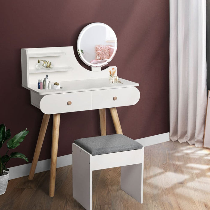 Dressing Table Stool Led Mirror Jewellery Cabinet Makeup
