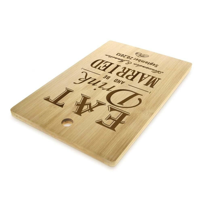 Eat Drink And Be Married Custom Cutting Board