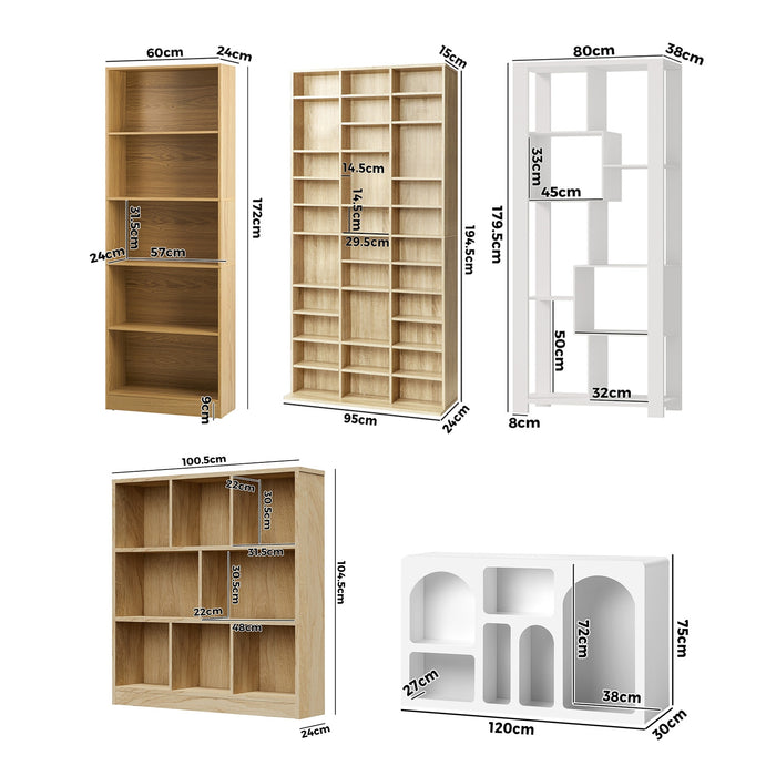 Bookshelf Display Shelves Unit Bookcase Book Cube Storage Stand Rack Natural
