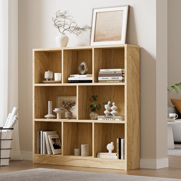 Bookshelf Display Shelves Unit Bookcase Book Cube Storage Stand Rack Natural