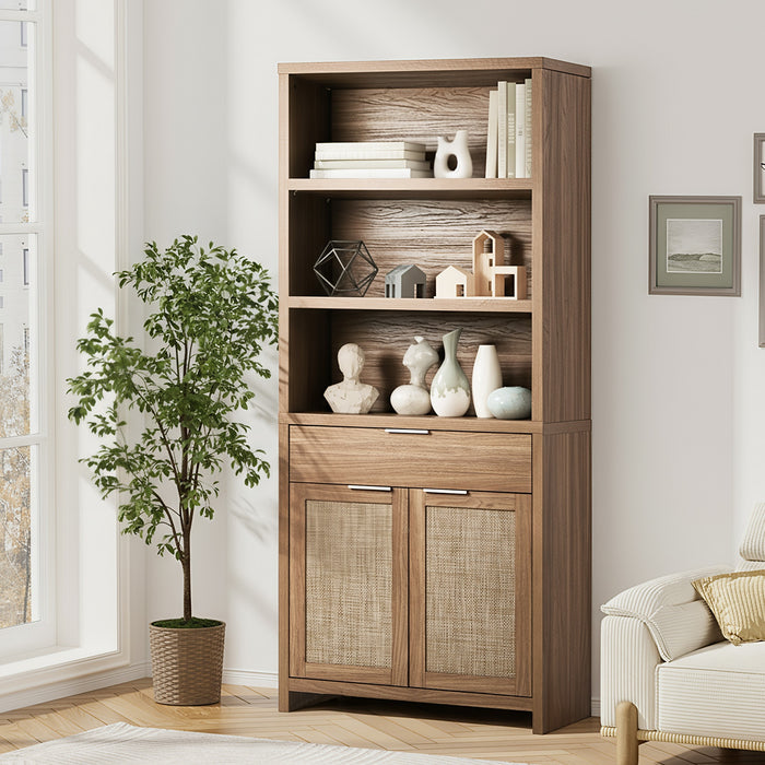 Display Shelf Bookshelf Bookcase Adjustable Storage Cabinet 5 Tier