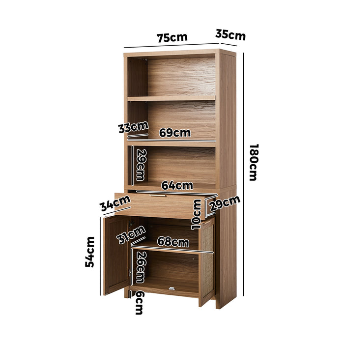 Display Shelf Bookshelf Bookcase Adjustable Storage Cabinet 5 Tier