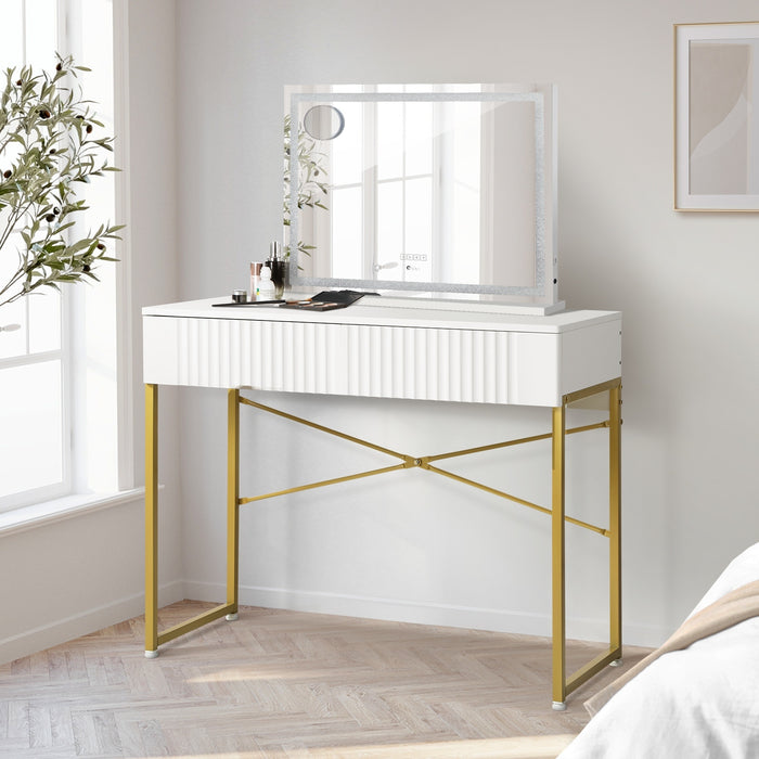 Dressing Table Bluetooth Makeup Mirror 80X62Cm Crystal Vanity Mirrors