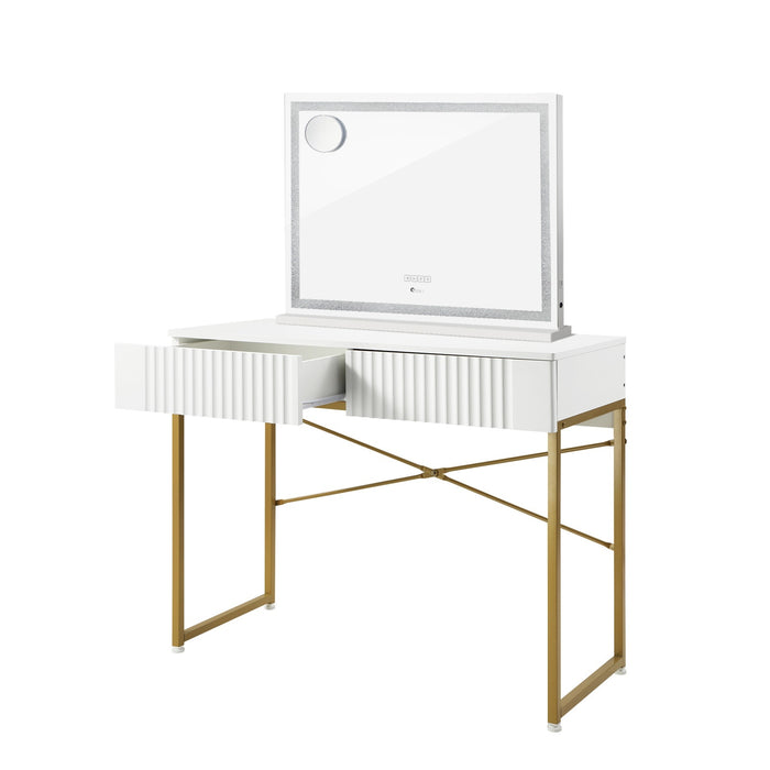 Dressing Table Bluetooth Makeup Mirror 80X62Cm Crystal Vanity Mirrors