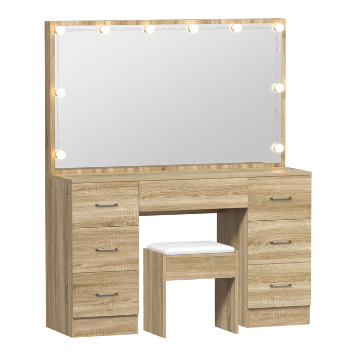 Dressing Table Large Makeup Mirror Vanity Desk 10 Led Bulbs