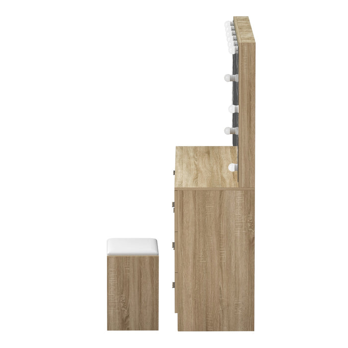 Dressing Table Large Makeup Mirror Vanity Desk 10 Led Bulbs