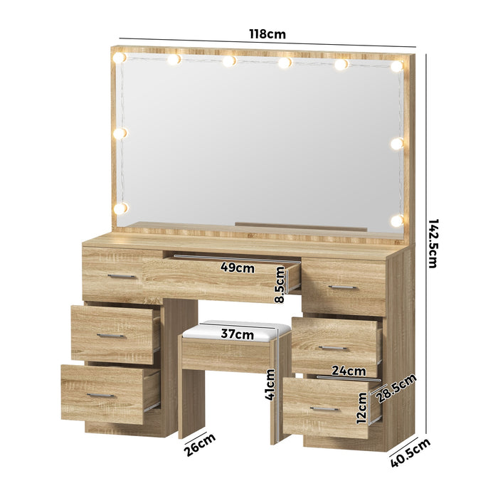 Dressing Table Large Makeup Mirror Vanity Desk 10 Led Bulbs