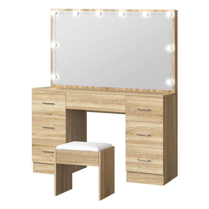 Dressing Table Large Makeup Mirror Vanity Desk 10 Led Bulbs Natural