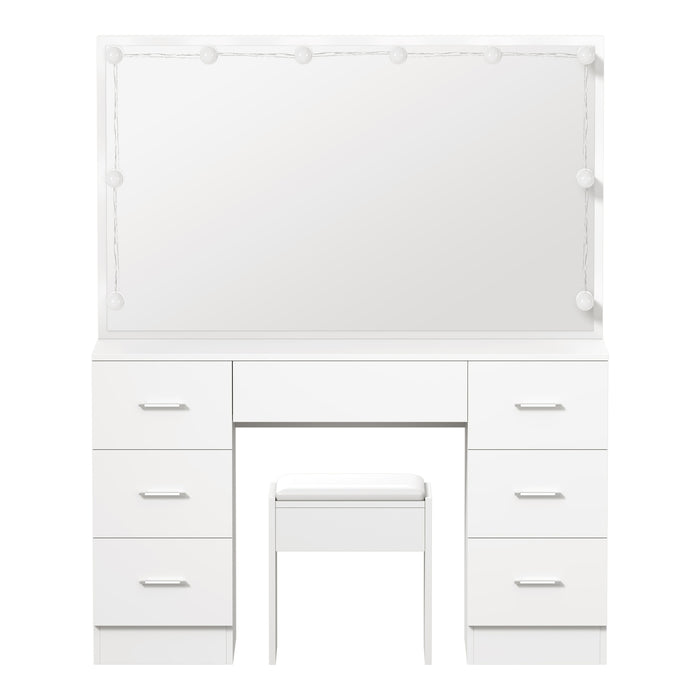 Dressing Table Large Makeup Mirror Vanity Desk 10 Led Bulbs White