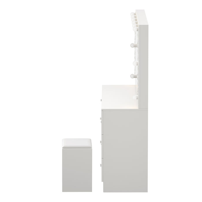 Dressing Table Large Makeup Mirror Vanity Desk 10 Led Bulbs White