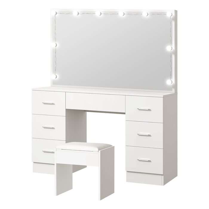 Dressing Table Large Makeup Mirror Vanity Desk 10 Led Bulbs