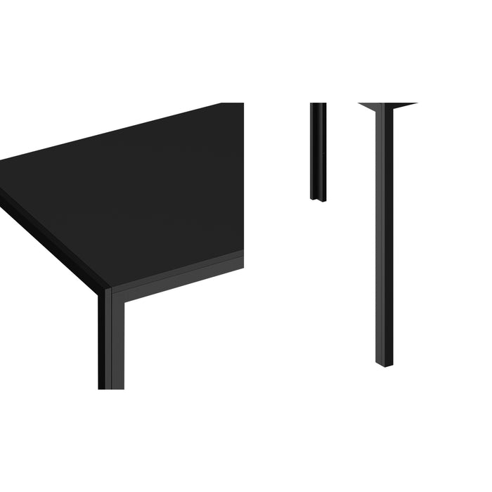 140Cm Dining Table Rectangular Kitchen Table With Metal Leg Black