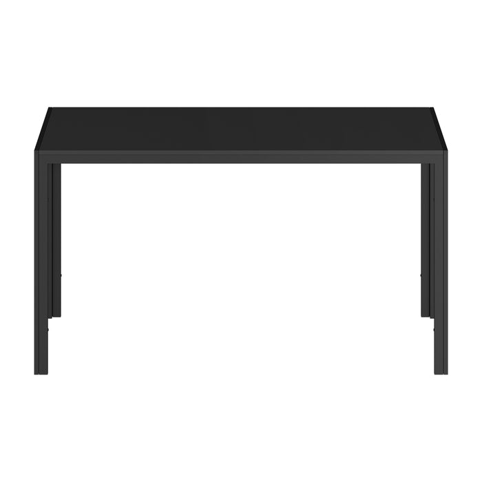 140Cm Dining Table Rectangular Kitchen Table With Metal Leg Black
