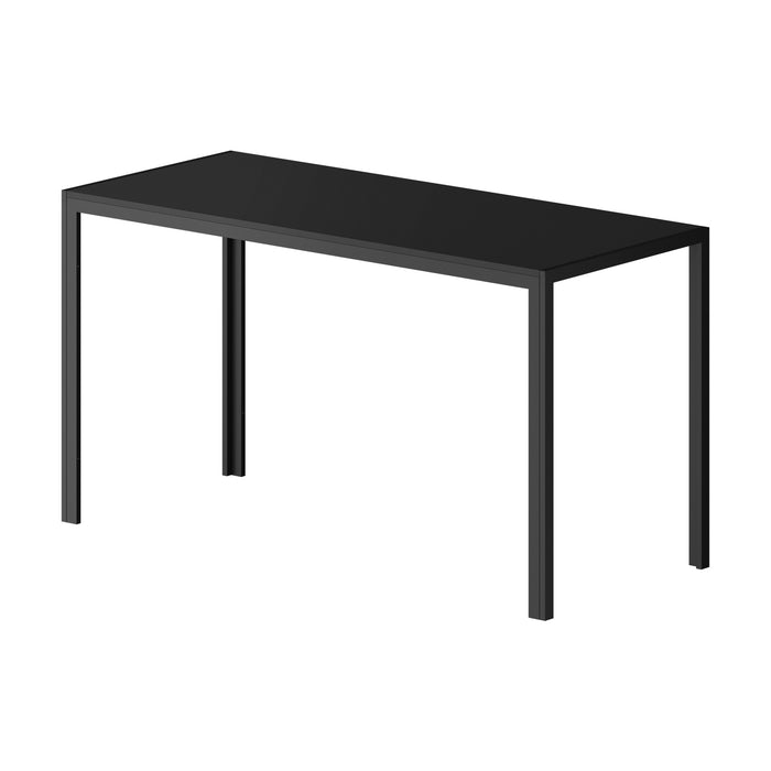 140Cm Dining Table Rectangular Kitchen Table With Metal Leg Black