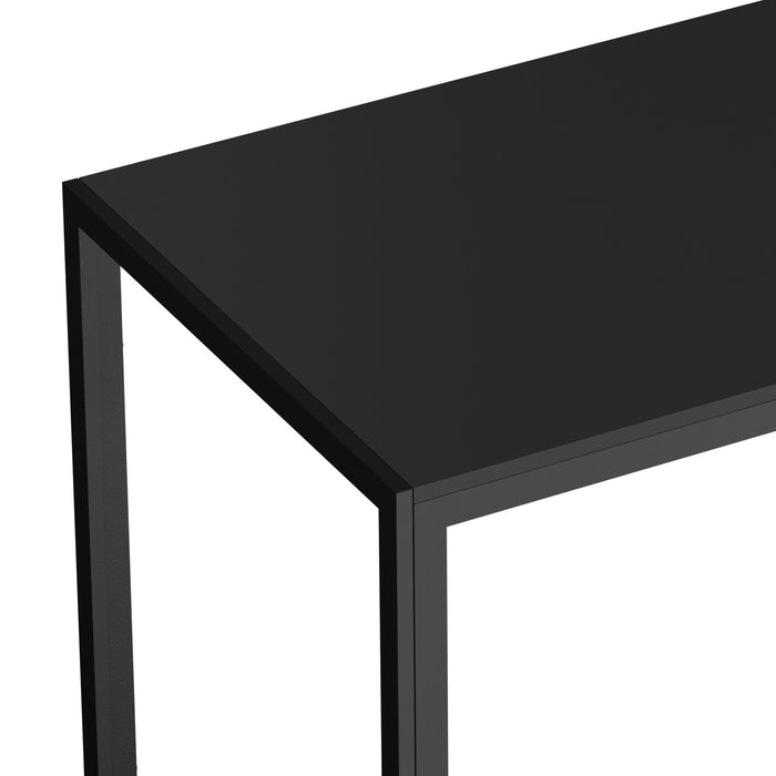 140Cm Dining Table Rectangular Kitchen Table With Metal Leg Black