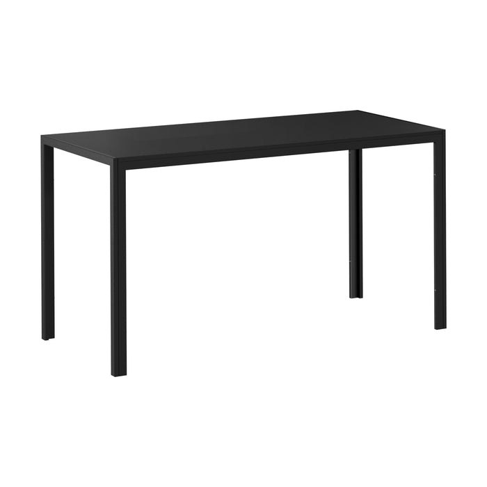 140Cm Dining Table Rectangular Kitchen Table With Metal Leg Black