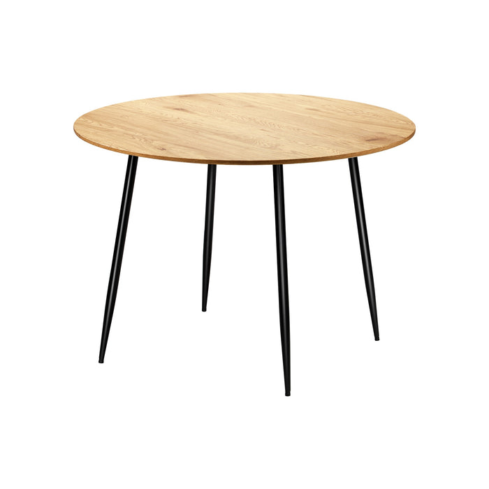 110Cm Dining Table Round Wooden Table With Metal Legs Wooden Black