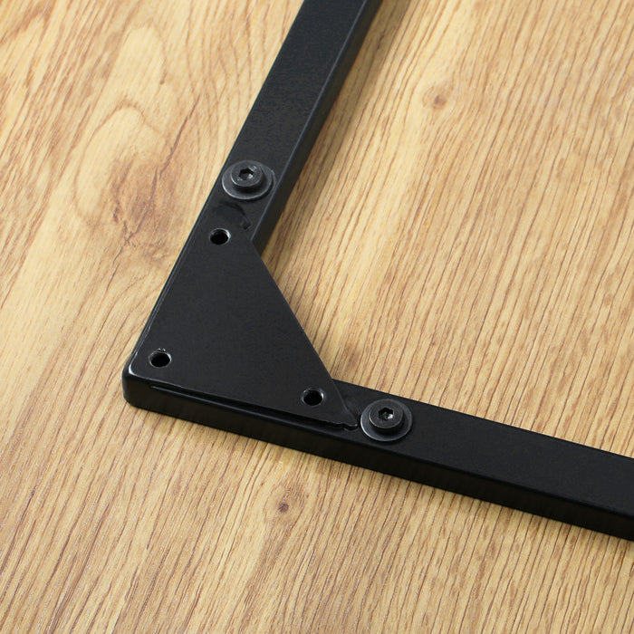 110Cm Dining Table Round Wooden Table With Metal Legs Wooden Black