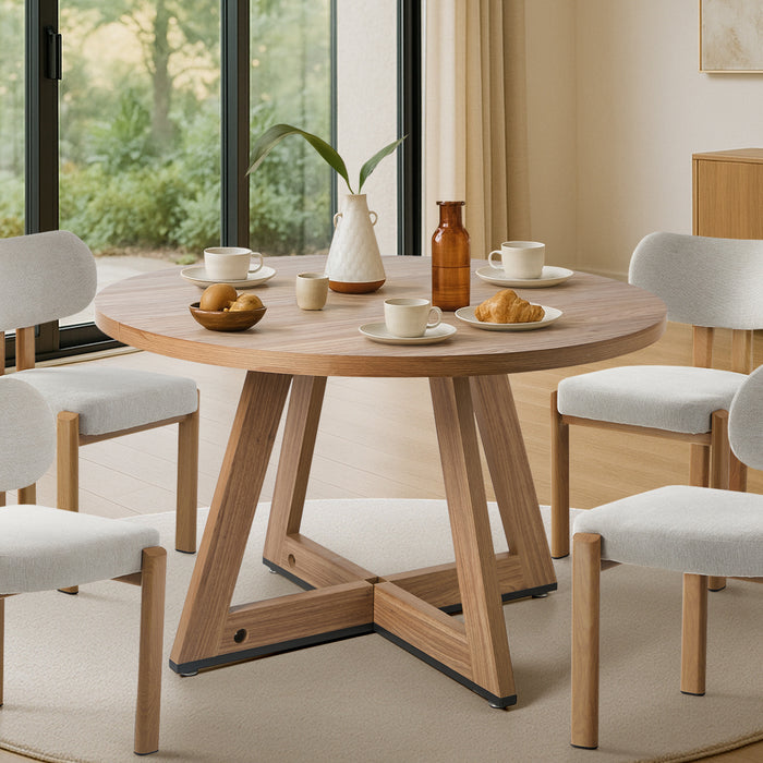 120Cm Round Dining Table Wooden Kitchen Furniture