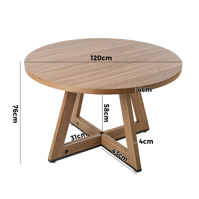 120Cm Round Dining Table Wooden Kitchen Furniture