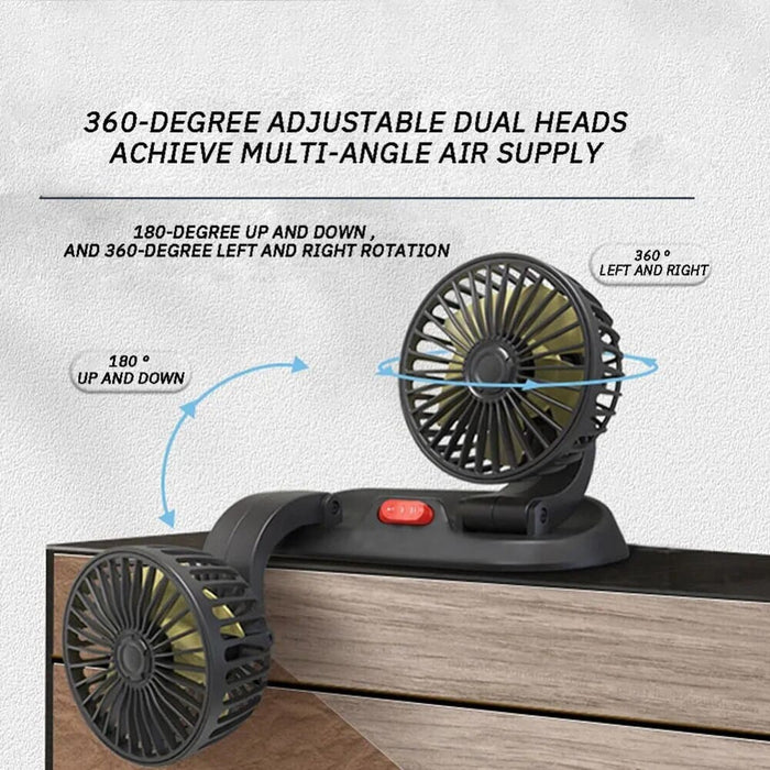 Dual Head Usb 2 Speeds Adjustable Auto Cooler Air Fan