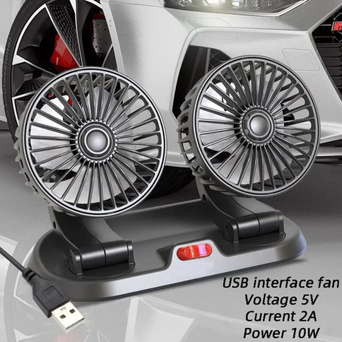 Dual Head Usb 2 Speeds Adjustable Auto Cooler Air Fan