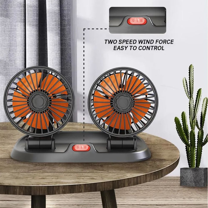 Dual Head Usb 2 Speeds Adjustable Auto Cooler Air Fan