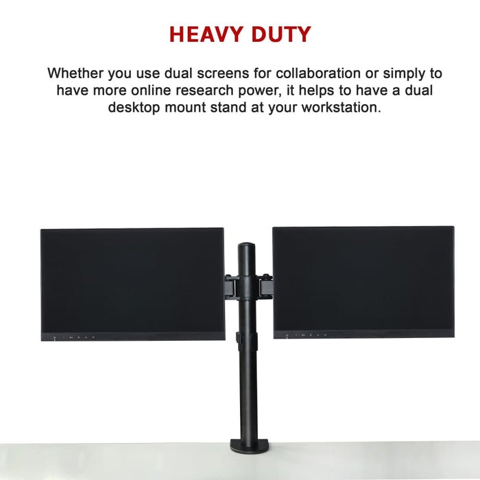 Dual Lcd Monitor Desk Mount Stand Adjustable Fits 2 Screens
