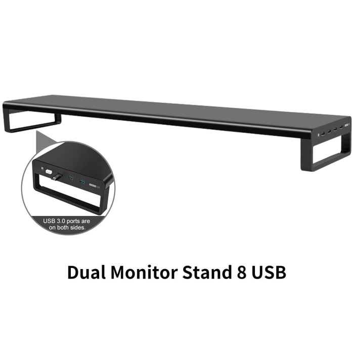 Dual Monitor Stand Aluminum Riser with Wireless Charging