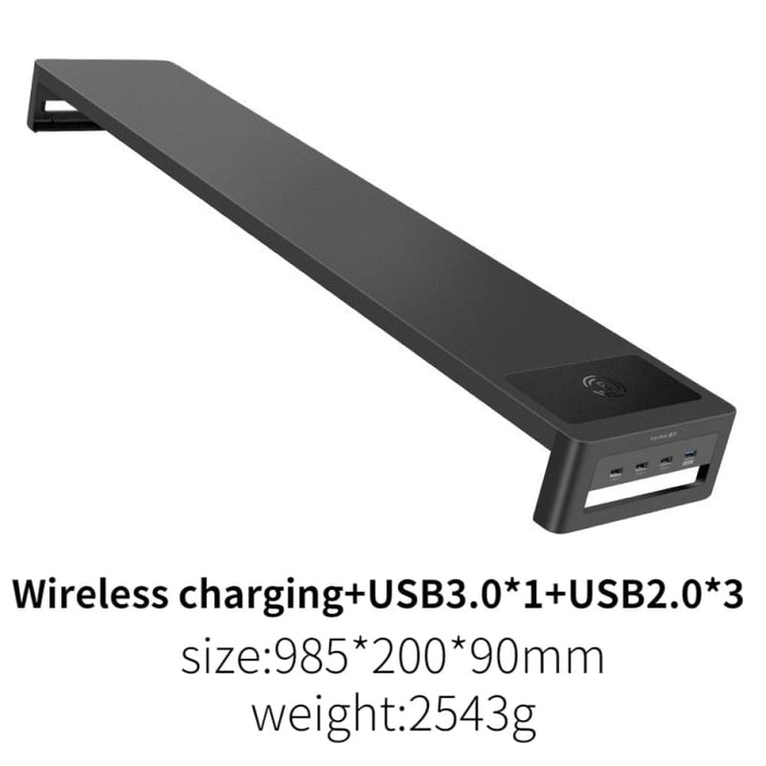 Dual Monitor Stand Holder Metal Riser with Wireless