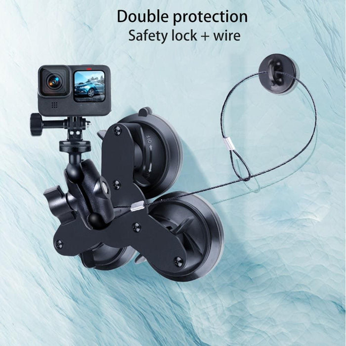 Dual Suction Cup Mount Holder With Tripod Adapter Screw