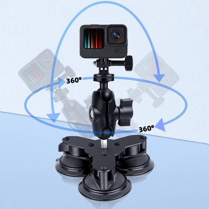 Dual Suction Cup Mount Holder With Tripod Adapter Screw
