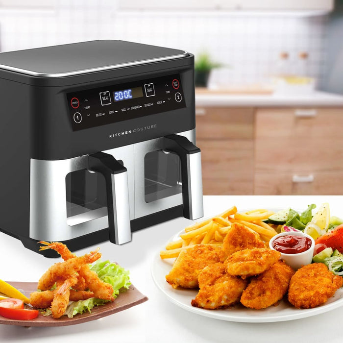 Dual View 2 x 5 Litre (10 Litre) Air Fryer Stainless Steel