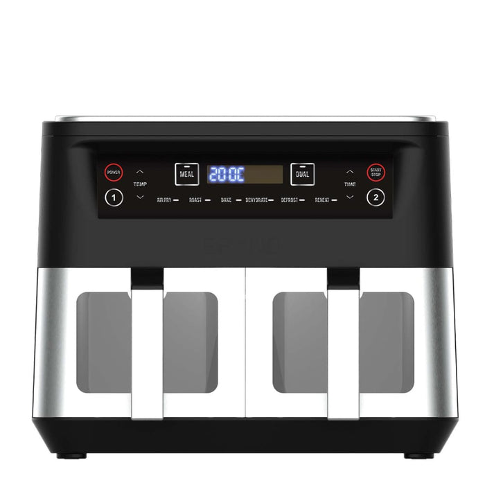Dual View 2 x 5 Litre (10 Litre) Air Fryer Stainless Steel