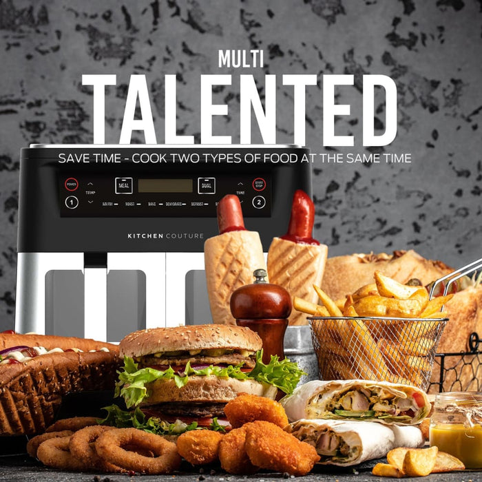 Dual View 2 x 5 Litre (10 Litre) Air Fryer Stainless Steel