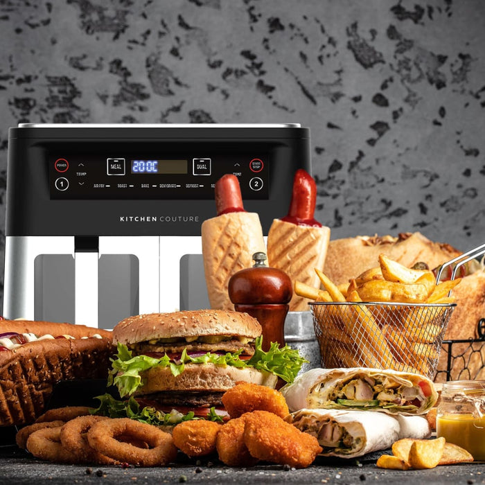Dual View 2 x 5 Litre (10 Litre) Air Fryer Stainless Steel