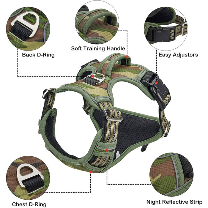 Durable Heavy Duty Camouflage Reflective No Pull Pet