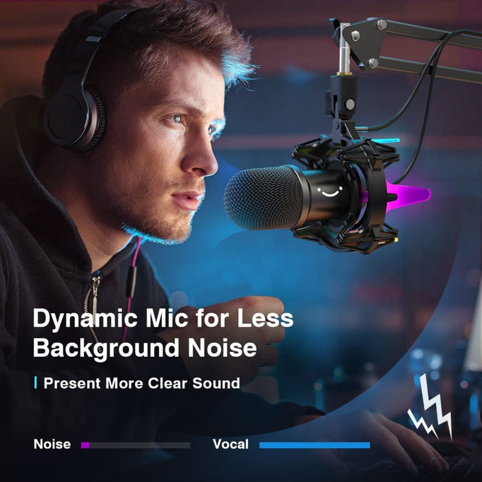Usb Dynamic Microphone Kit With Boom Arm