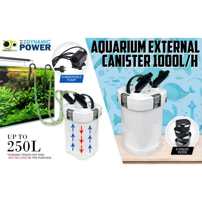 Dynamic Power Aquarium External Canister Filter 1000l h