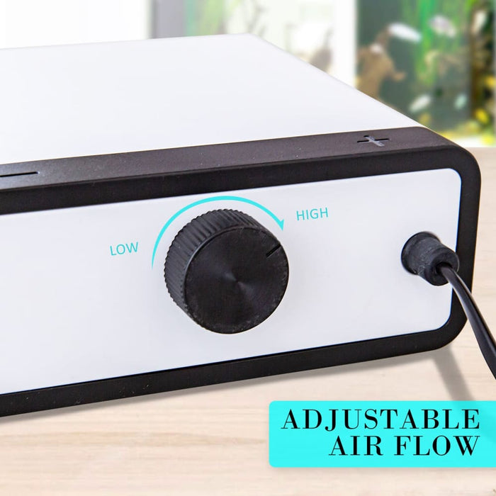 Dynamic Power White Aquarium Air Pump Oxygen Hydroponic 4