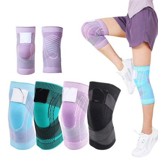 Elastic Knitted Knee Compression Sleeves for Basketball