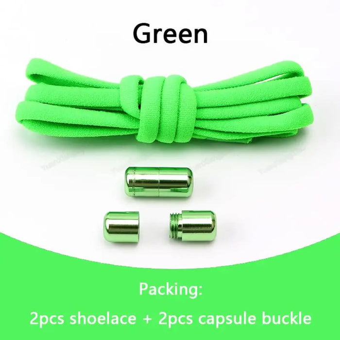 Elastic Laces Sneakers no Tie Shoe Round Quick for Kids &