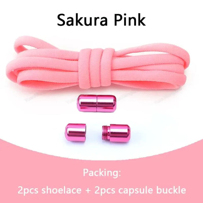 Elastic Laces Sneakers no Tie Shoe Round Quick for Kids &